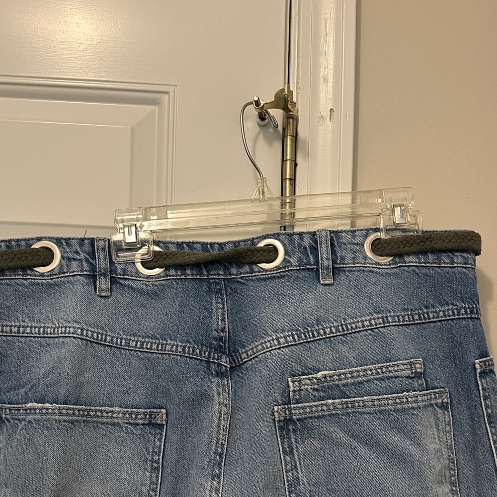 We The Free Blue Barrel Legged Patchwork Women's … - image 5